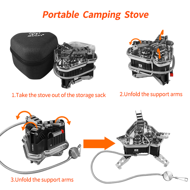 Mini estufa de gas portátil y flotante para acampar para Hiing 